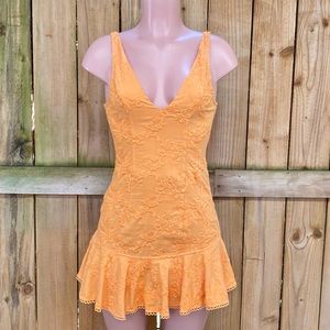 Saints + Secrets Mango Ruffle Sundress NWT